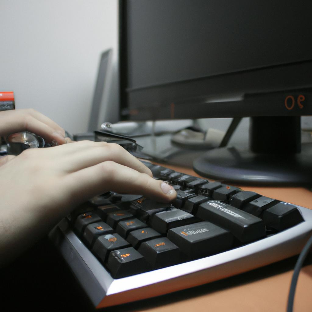 Person working on computer system