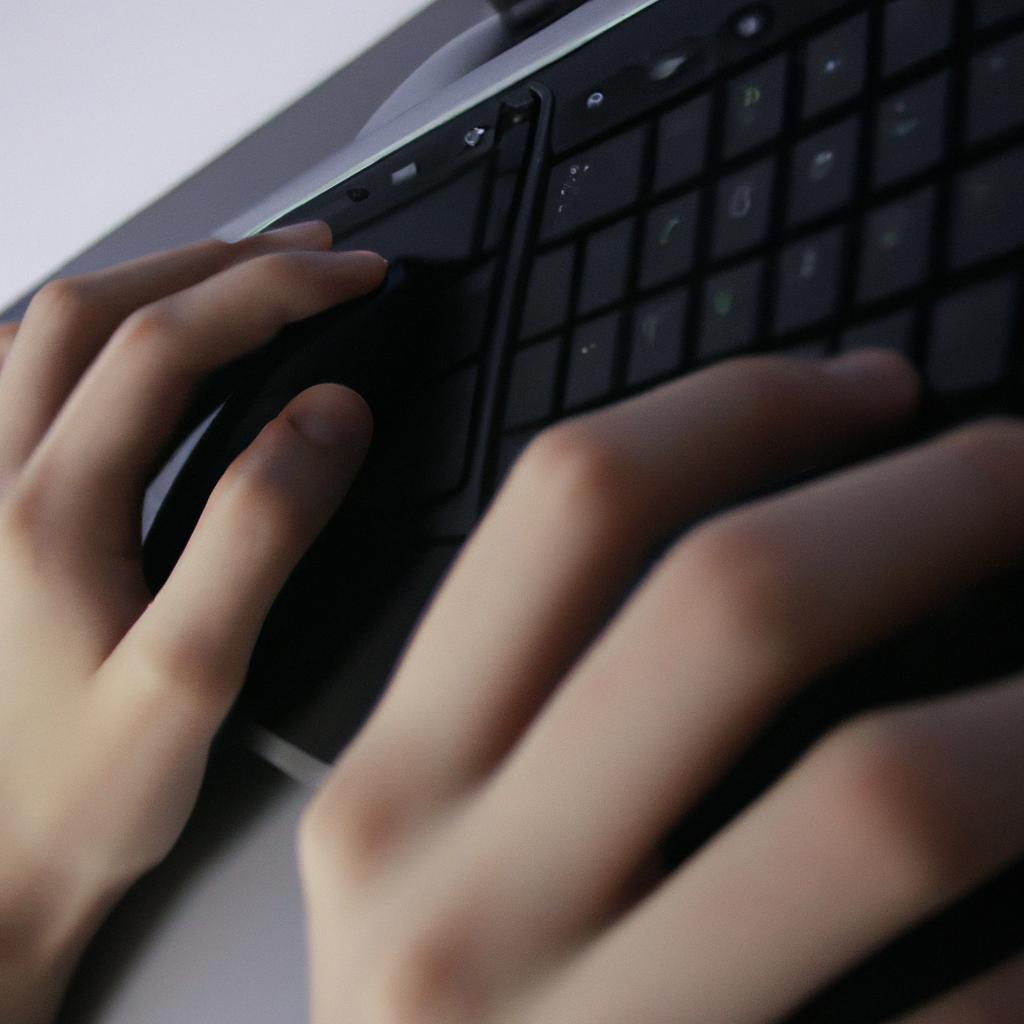 Person using computer input devices